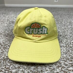 Crush Hat Cap Strap Back Mens One Size Yellow Orange Soda Logo Baseball Promo